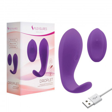 OVULO VIBRANTE IN SILICONE VELLUTATO IMPERMEABILE VIOLA CON TELECOMANDO WIRELESS RICARICABILE USB