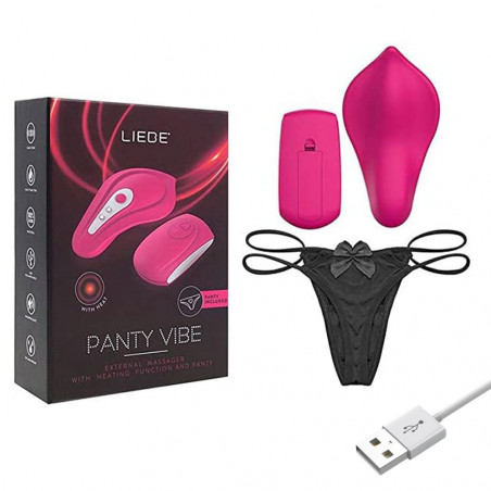 VIBRATORE WIRELESS IN SILICONE RICARICABILE USB AUTO RISCALDANTE CON MUTANDINA TAGLIA XL INCLUSA