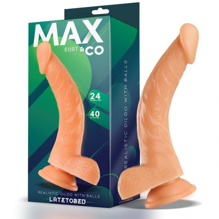 MAX & CO KURT FALLO REALISTICO FLESSIBILE E MORBIDO ANALE VAGINALE CON TESTICOLI E VENTOSA 24 CM