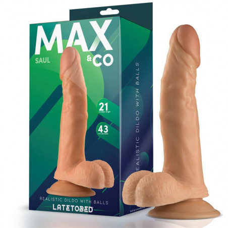 MAX & CO SAUL FALLO REALISTICO FLESSIBILE E MORBIDO ANALE VAGINALE CON TESTICOLI VENTOSA 21 CM