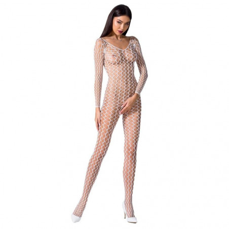 PASSION WOMAN BS068 BODYSTOCKING TUTINA CATSUIT COLORE BIANCO TAGLIA UNICA LINGERIE INTIMO SEXY