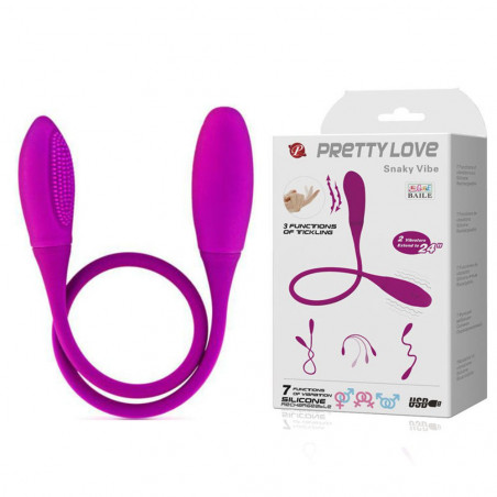 PRETTY LOVE SNAKY DELUXE 7V + 3 VIBRATORE IN SILICONE MORBIDO FLESSIBILE ELASTICO CON EFFETTO SOLLETICO