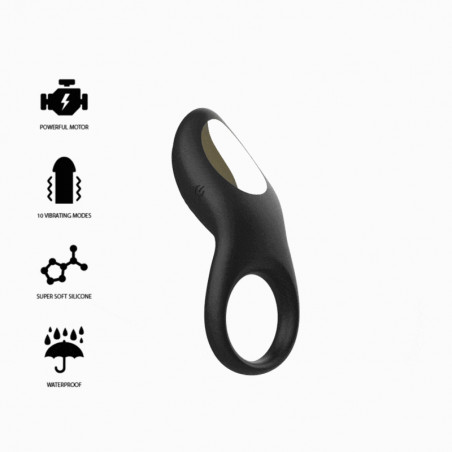 IBIZA ANELLO FALLICO IN SILICONE NERO CON TELECOMANDO WIRELESS RICARICABILE USB