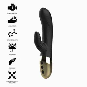 IBIZA VIBRATORE RABBIT CON STIMOLATORE CLITORIDEO MOBILE LICKING 2 MOTORI RICARICABILE USB