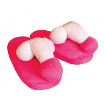 PANTOFOLE SEXY PARTY PISELLO MORBIDE PELUCHE ROSA ADDIO AL NUBILATO GADGET PER ADULTI SCHERZO FESTA