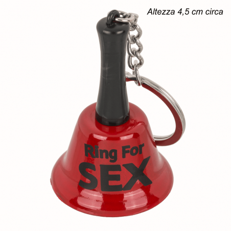 CAMPANELLO ROSSO DA TAVOLO CON SCRITTA RING FOR SEX CM 4,5 CIRCA GADGET PER ADULTI ADDIO AL CELIBATO NUBILATO