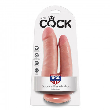 KING COCK DOPPIO FALLO REALISTICO ANALE VAGINALE IN MORBIDO PVC CON VENTOSA