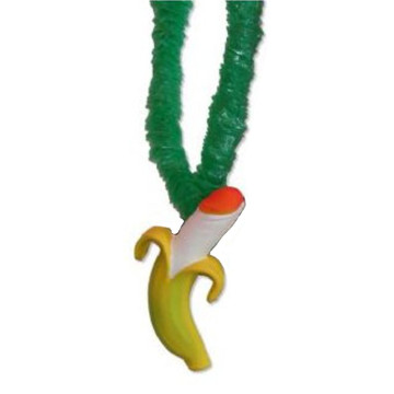 COLLANA BANANA PISELLO CON SUONO ADDIO AL NUBILATO SEXY PARTY GADGET PER ADULTI