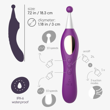 CRUSHIOUS TRINITY TRIPLO STIMOLATORE INTIMO FEMMINILE VIBRATORE SUCCHIA CLITORIDE IN SILICONE RICARICABILE USB 3 IN 1