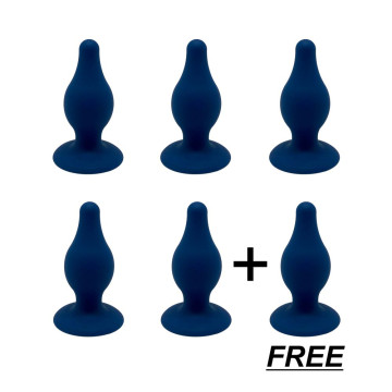 SilexD ANAL PLUG ANALE STIMOLATORE IN SILICONE MEMORY TERMOREATTIVO TG M BLU OFFERTA 5 + 1 FREE